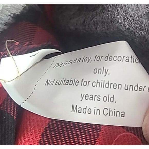 Unbranded Santa Father Christmas Figure Holiday Decor Red Black Plaid Coat Sack - Picture 8 of 8